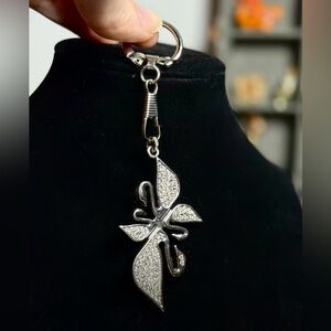 Swarovski silver bag charm